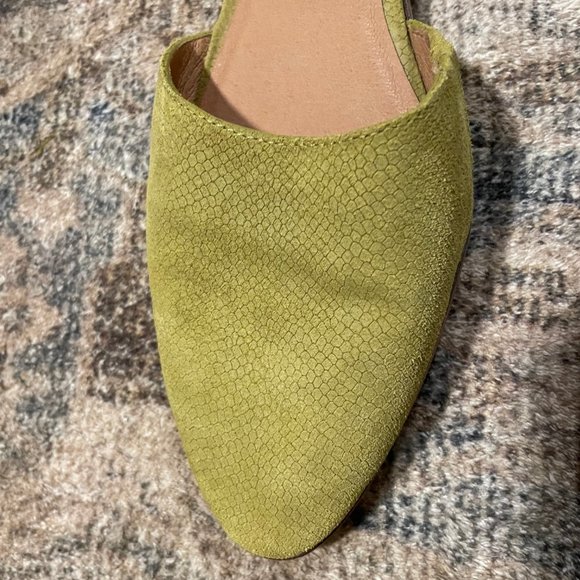 Madewell Green Snakeskin Print Leather Flats - Picture 3 of 5